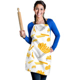 French Fries White Paper Box Pattern Adjustable Apron
