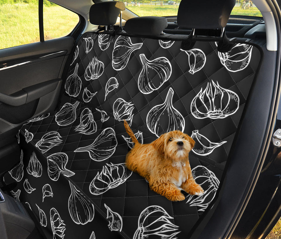 Garlic Pattern Black Background Dog Car Seat Covers