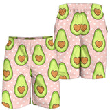 Avocado Heart Pink Background Men Shorts