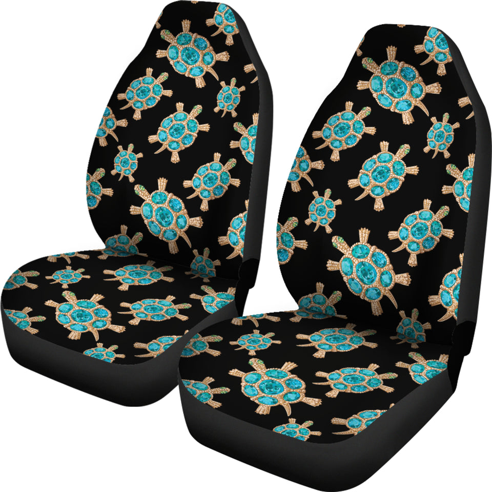 Sea Turtle Blue Stone Pattern  Universal Fit Car Seat Covers