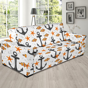 Clown Fish Pattern Print Design 02 Sofa Slipcover