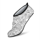 Cartoon Hand Drawn Ice Cream Black White Aqua Shoes