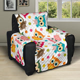 Color cute owl pattern Recliner Cover Protector