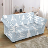Christmas Tree Winter Forest Pattern Loveseat Couch Slipcover