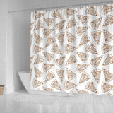 Hand Drawn Pizza Pattern Shower Curtain Fulfilled In US