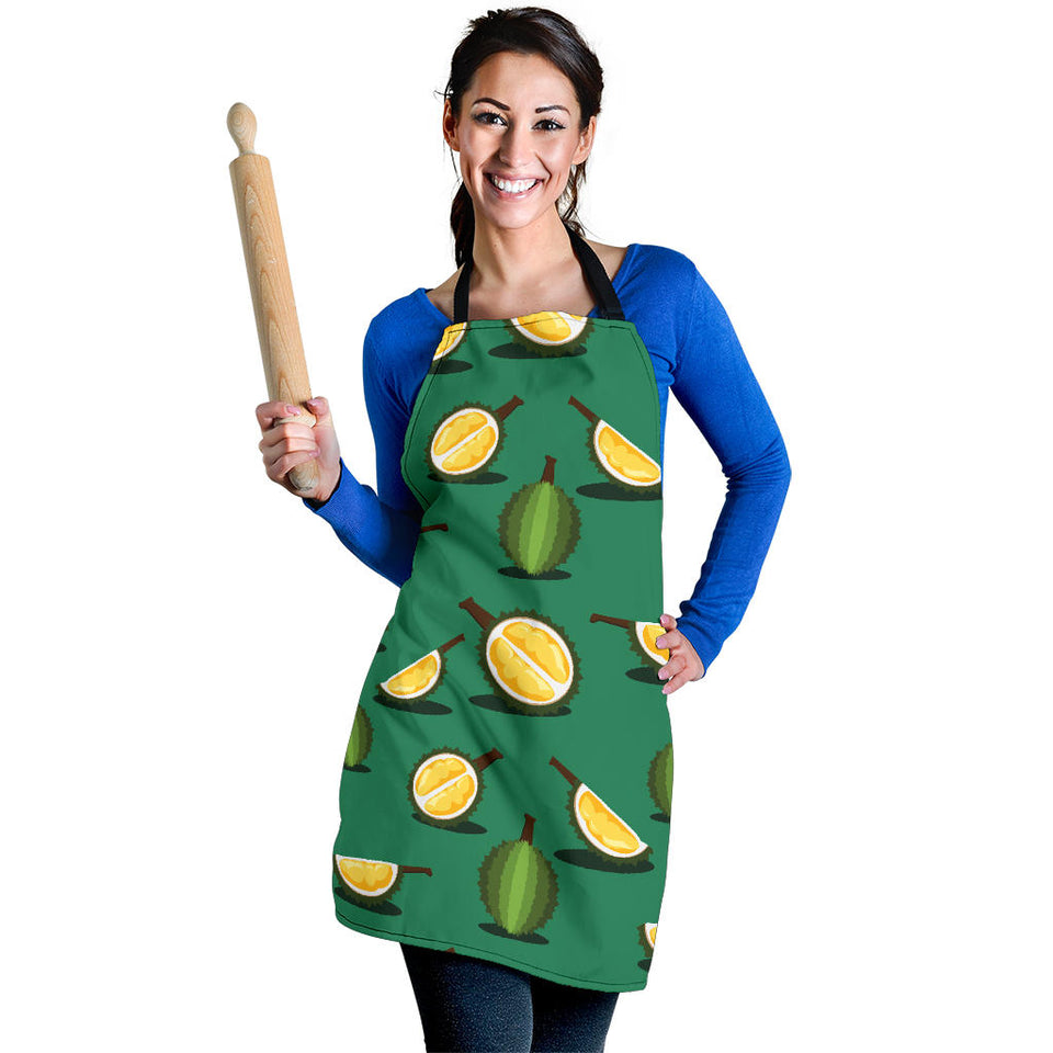 Durian Pattern Green Background Adjustable Apron