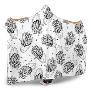 Hand Drawn French Fries Pattern Hooded Blanket