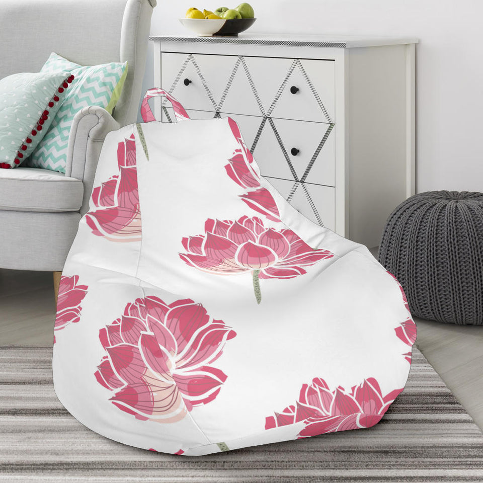 Pink Lotus Waterlily Pattern Bean Bag Cover