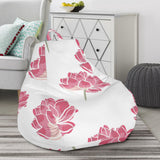 Pink Lotus Waterlily Pattern Bean Bag Cover