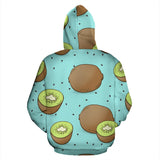 Kiwi Blue Background Men Women Pullover Hoodie