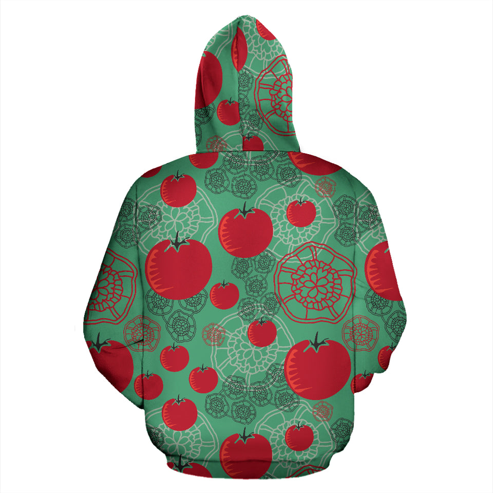 Tomato Design Pattern Zip Up Hoodie