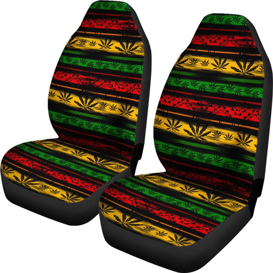 Canabis Marijuana Weed Pattern Print Design 04 Universal Fit Car Seat Covers