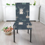 Windmill Tree Pattern Dining Chair Slipcover