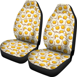 Fried Eggs Pattern Print Design 02 Universal Fit Car Seat Covers