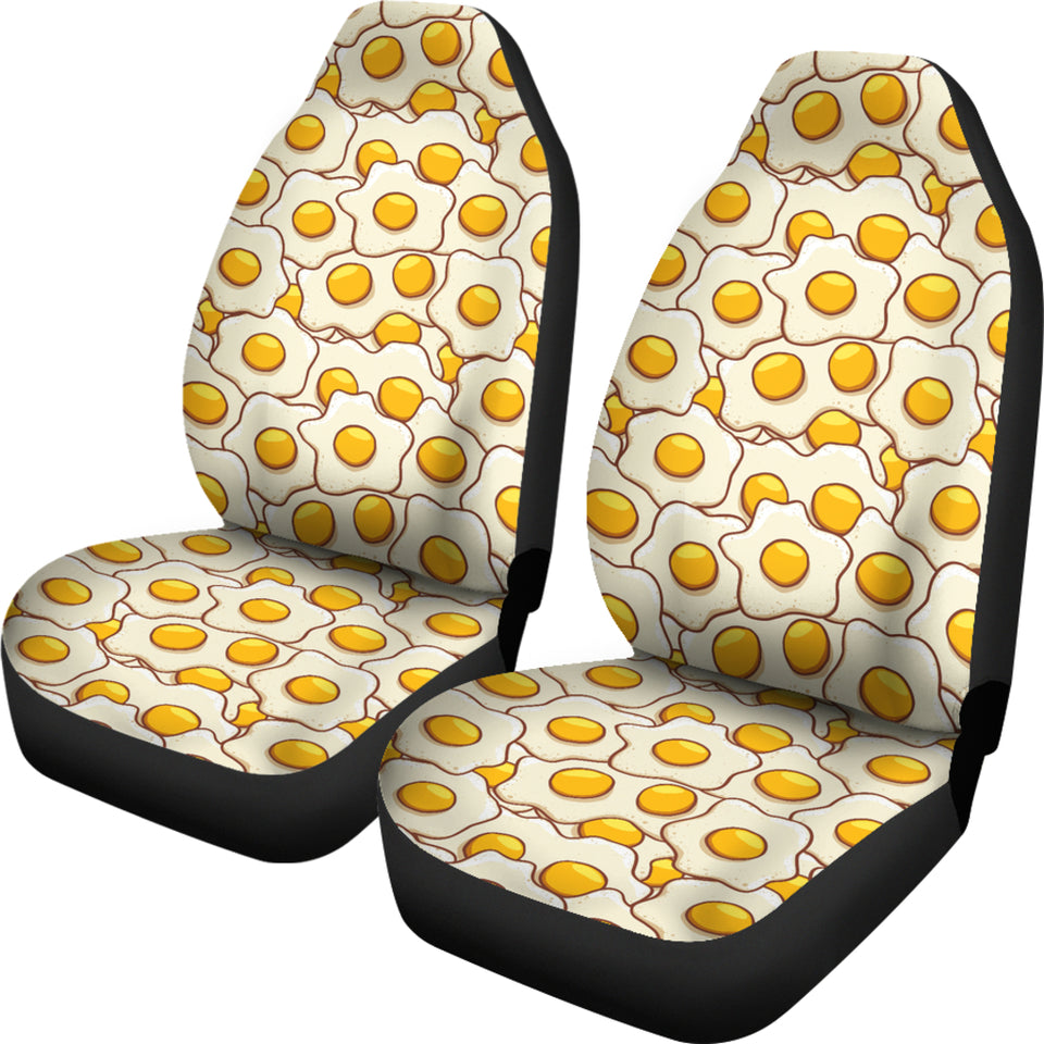 Fried Eggs Pattern Print Design 02 Universal Fit Car Seat Covers