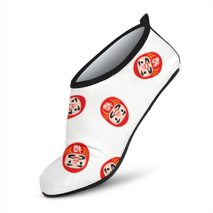 Daruma Japanese Wooden Doll Pattern Aqua Shoes