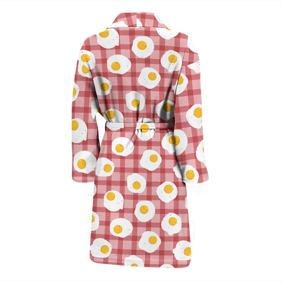 Fried Eggs Pattern Print Design 03 Men's Bathrobe