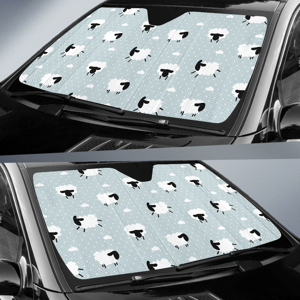Sheep Polka Dot Cloud Pattern Car Sun Shade