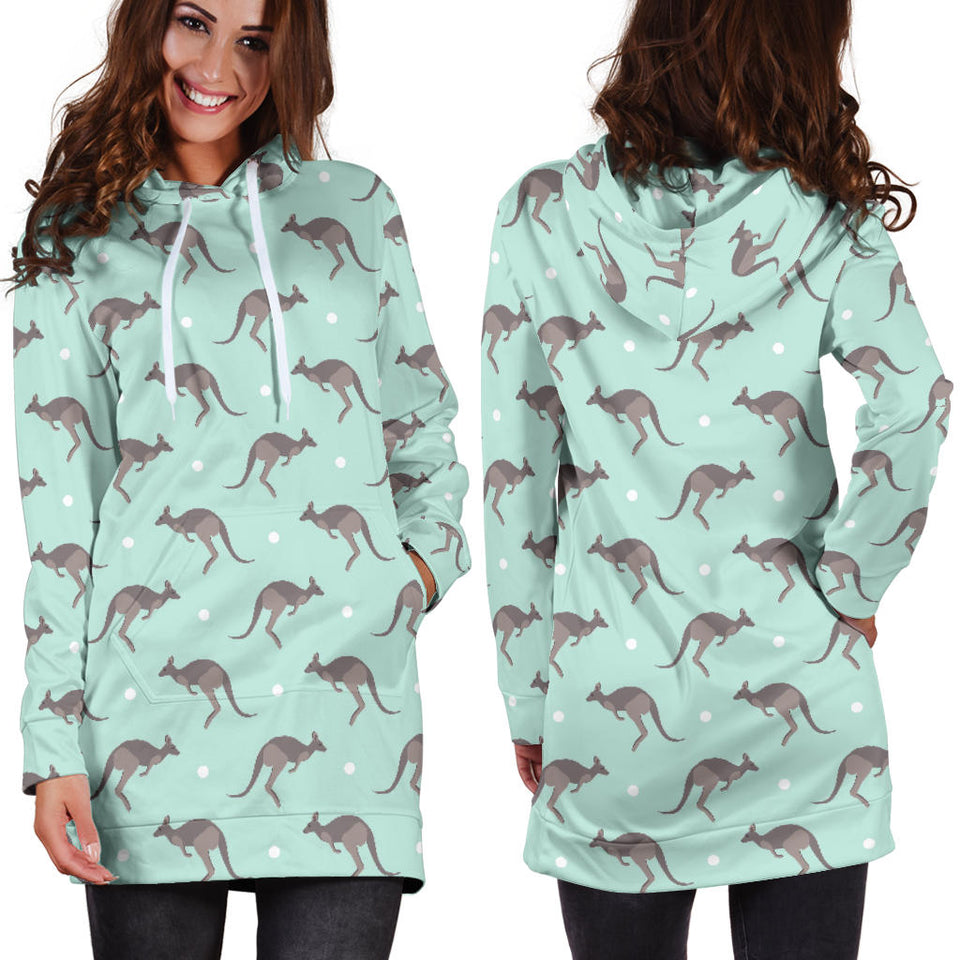 Kangaroo Pattern Background Women'S Hoodie Dress