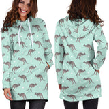 Kangaroo Pattern Background Women'S Hoodie Dress