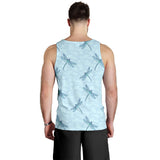 Dragonfly pattern blue background Men Tank Top