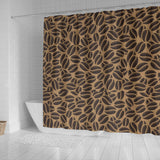 Coffee Bean On Brown Background Shower Curtain Fulfilled In US
