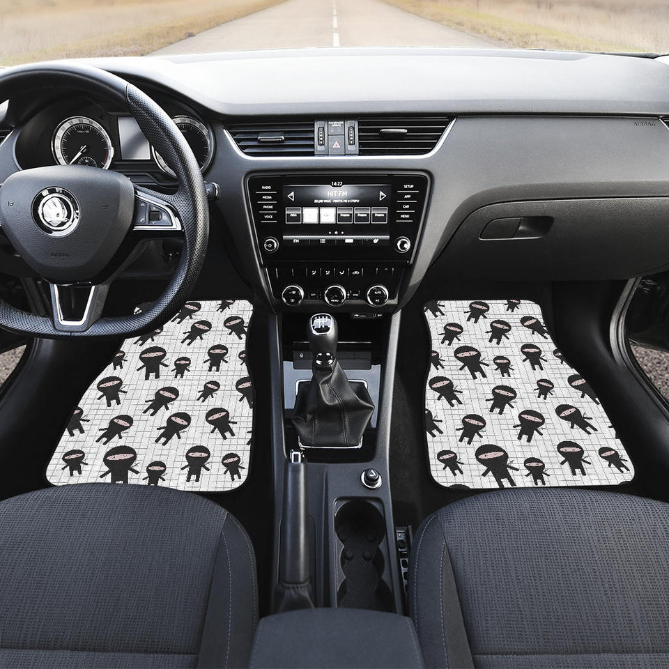 Ninja Pattern Plaid Background Front Car Mats