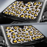 Gray Leopard Print Pattern Car Sun Shade