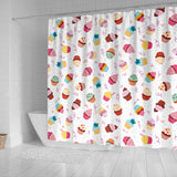 Cake Cupcake Design Pattern Shower Curtain Fulfilled In US