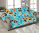 Cute sea otters fishe sea urchin pattern Sofa Cover Protector