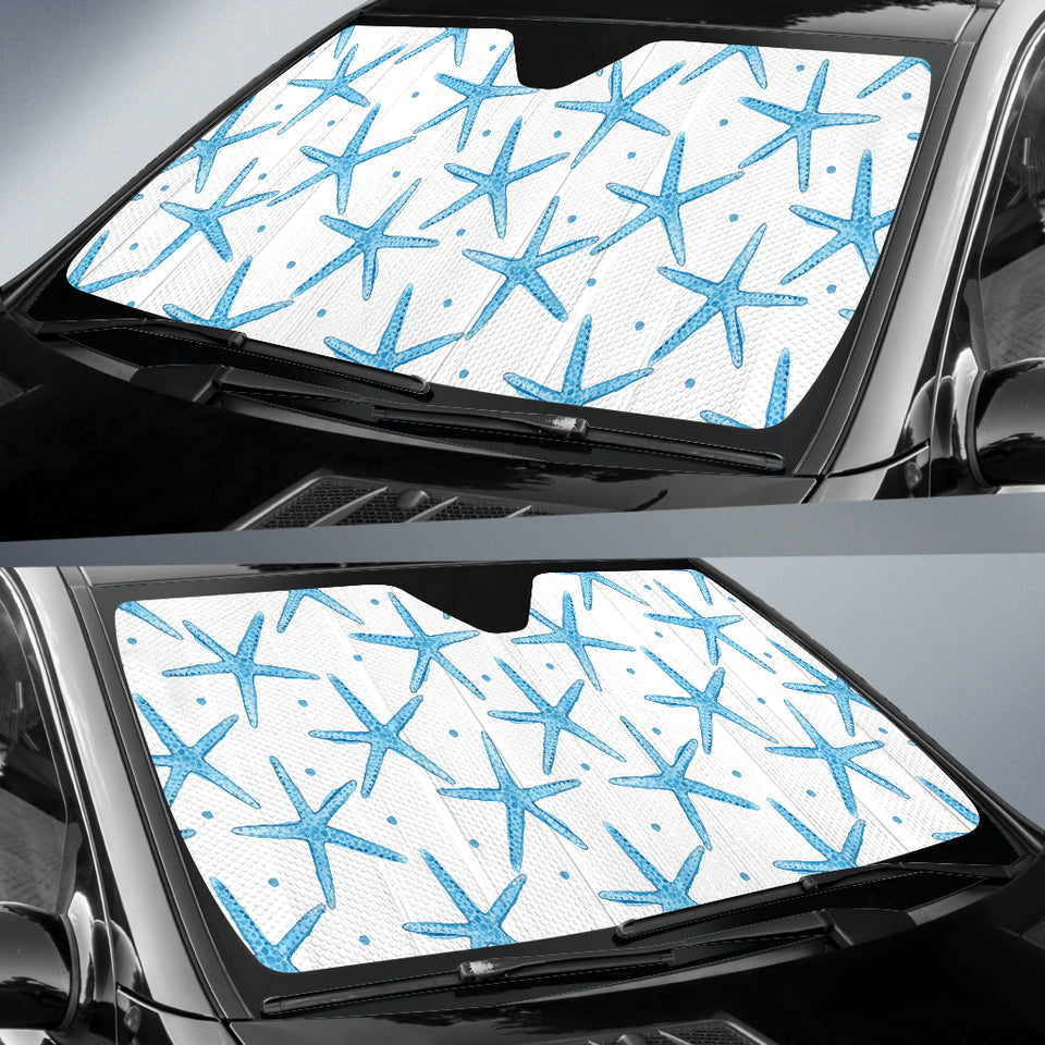 Watercolor Starfish Pattern Car Sun Shade