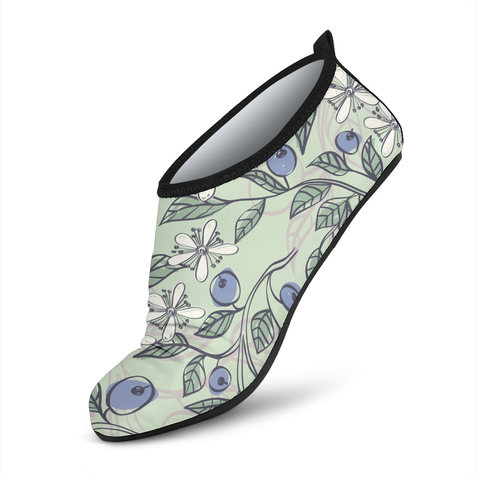 Hand Drawn Blueberry Pattern Aqua Shoes