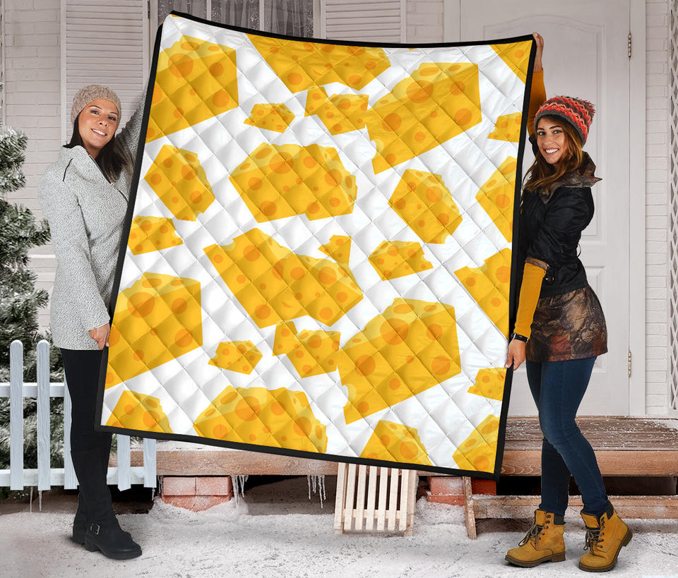 Cheese Slice Pattern Premium Quilt