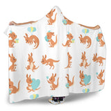 Cute Kangaroo Pattern Hooded Blanket