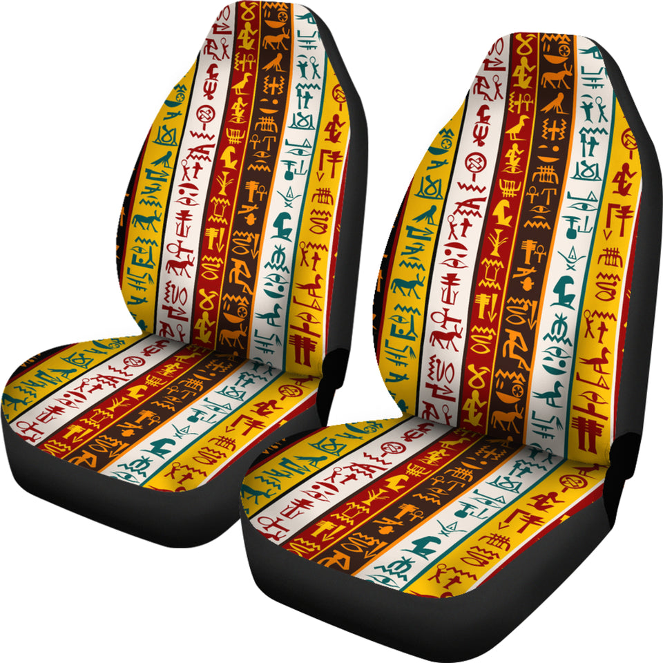 Egypt Hieroglyphics Pattern Print Design 01 Universal Fit Car Seat Covers