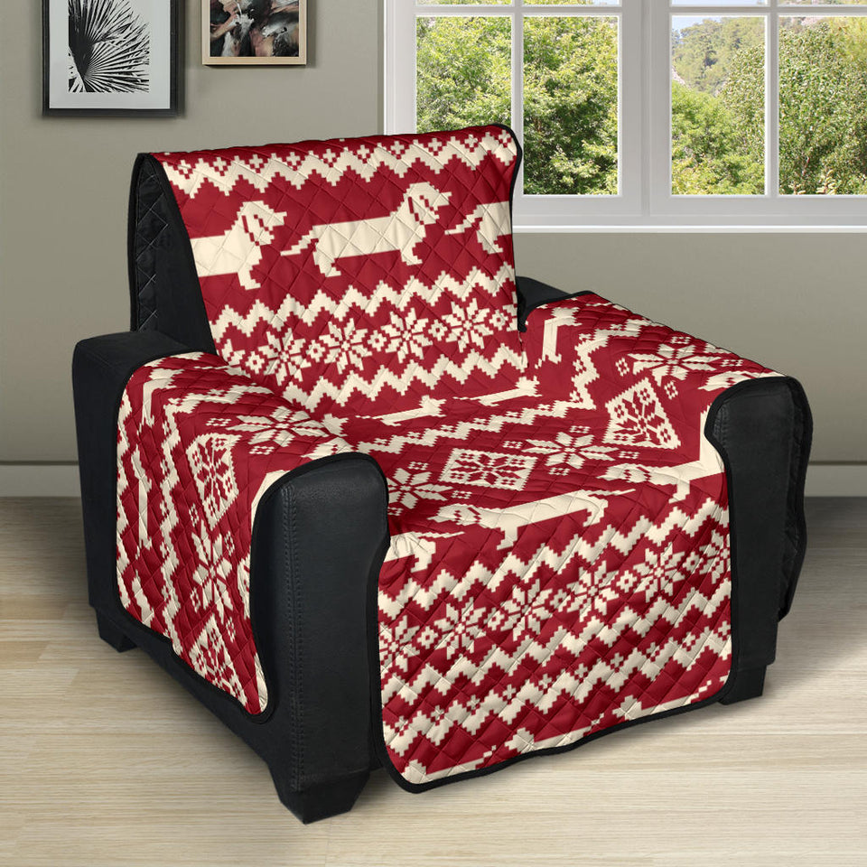 Dachshund Nordic pattern Recliner Cover Protector