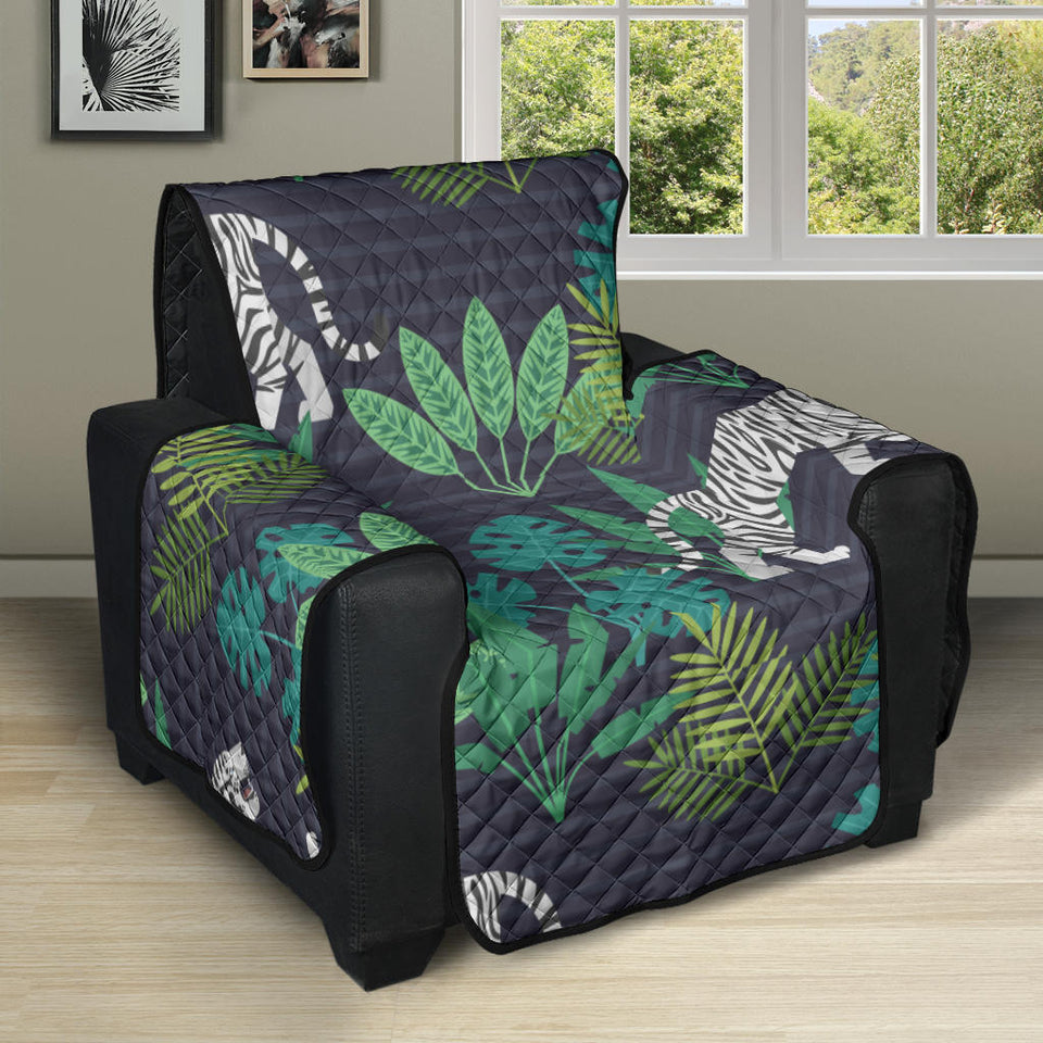 white bengal tigers tropical plant Recliner Cover Protector