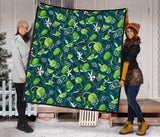 Lime Ice Flower Pattern Premium Quilt