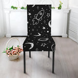 Hand Drawn Space Rocket Star Planet Dining Chair Slipcover