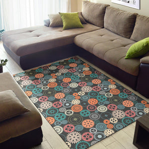 Gear Pattern Print Design 05 Area Rug