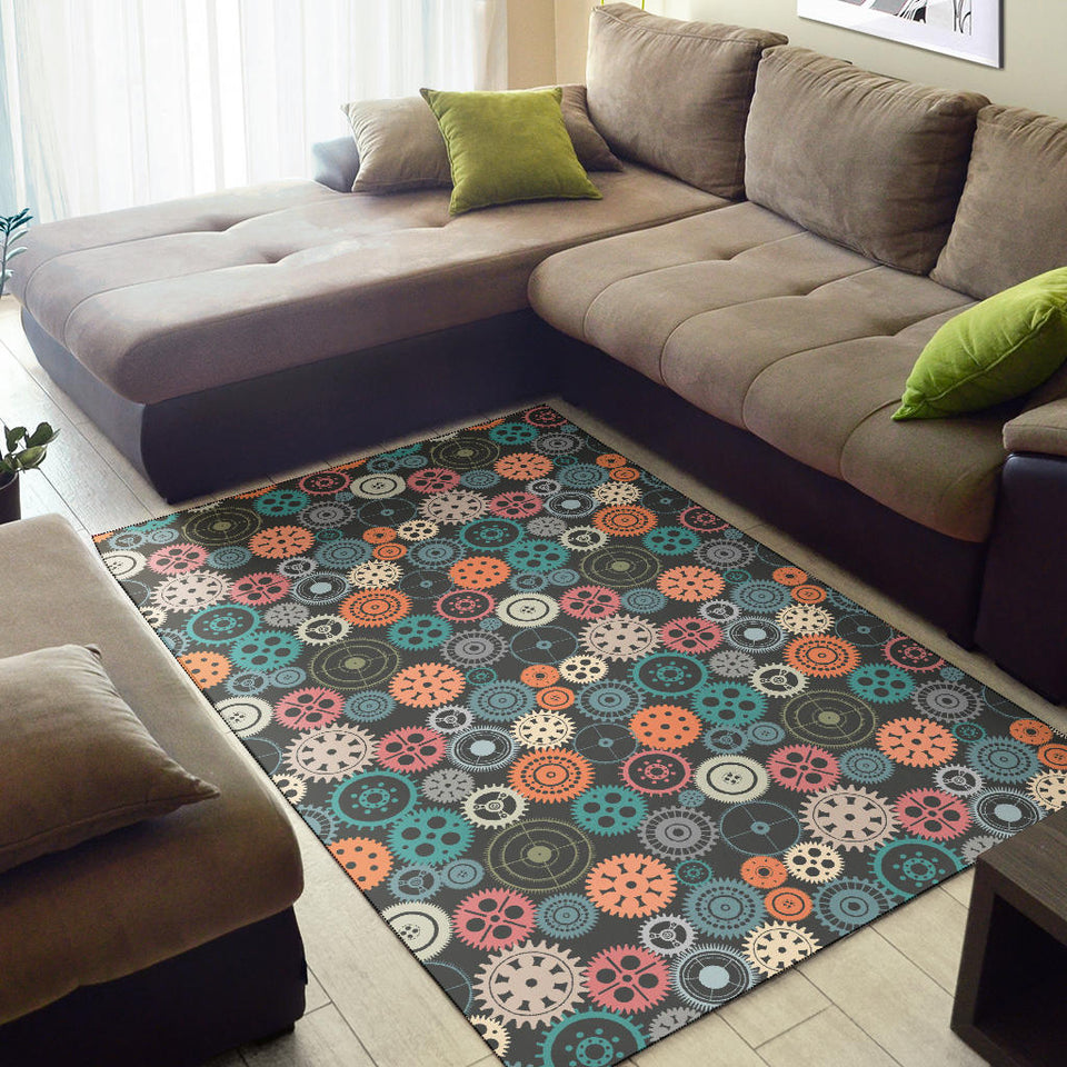 Gear Pattern Print Design 05 Area Rug