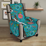 Boston terrier beautiful flower pattern Chair Cover Protector