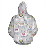Cute Llama Alpaca Pattern Men Women Pullover Hoodie