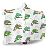 Chameleon Lizard Pattern Hooded Blanket