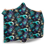 Dragon Sea Wave Pattern Hooded Blanket