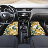 Yellow Tulips Pattern Front And Back Car Mats