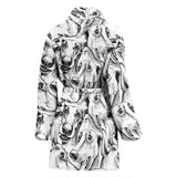 Greyhound Pattern Print Design 01 Women's Bathrobe