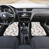 Bull Terrier Pattern Print Design 04 Front and Back Car Mats