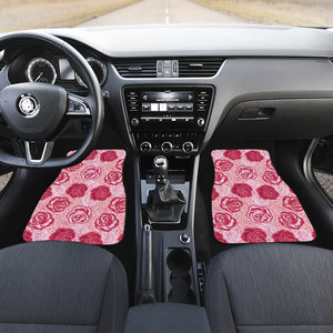 Rose Pattern Print Design 02 Front and Back Car Mats