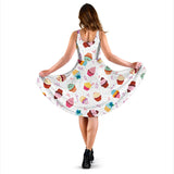 Cake Cupcake Design Pattern Sleeveless Midi Dress